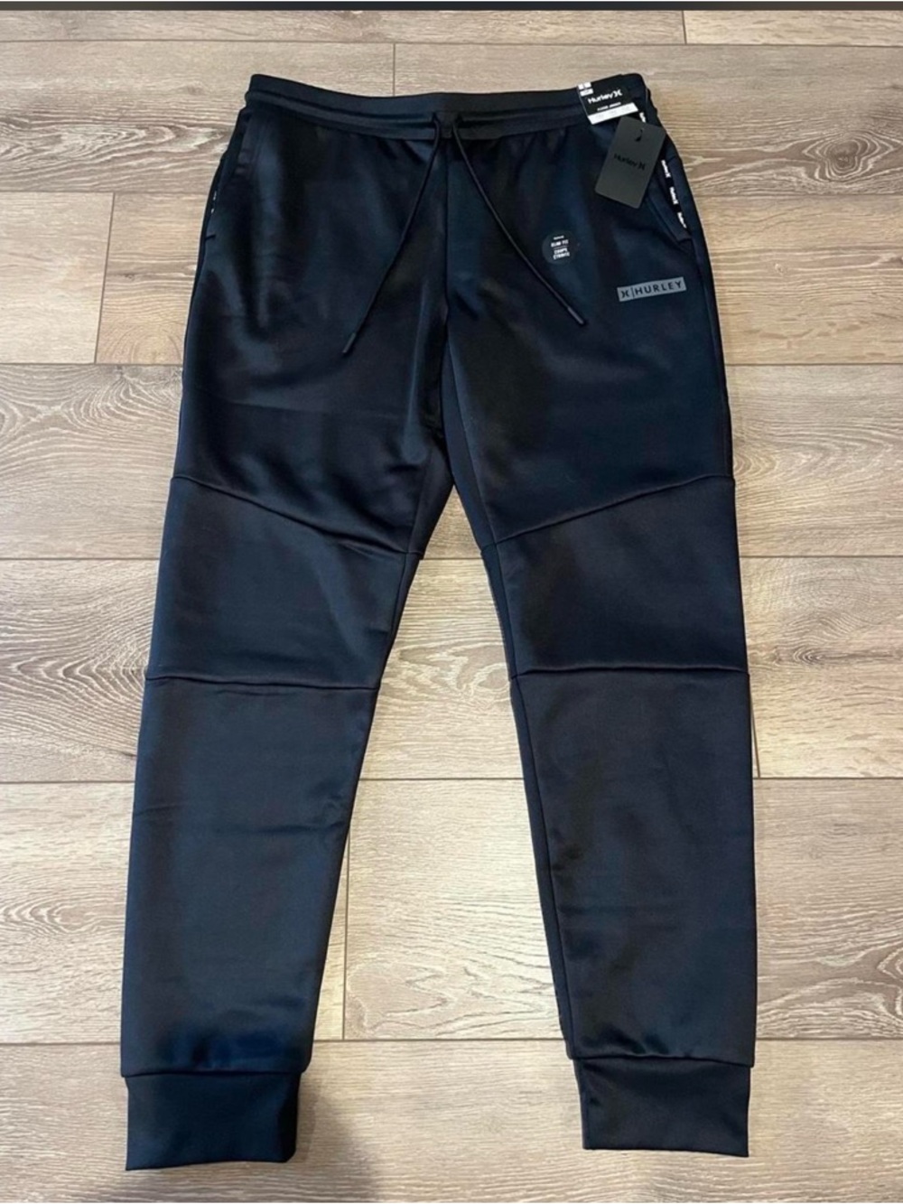 Hurley Black Men's Athletic Joggers with Drawstring